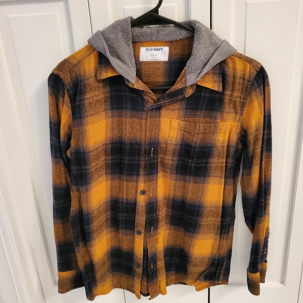 Boys Hooded Flannel Size 10-12